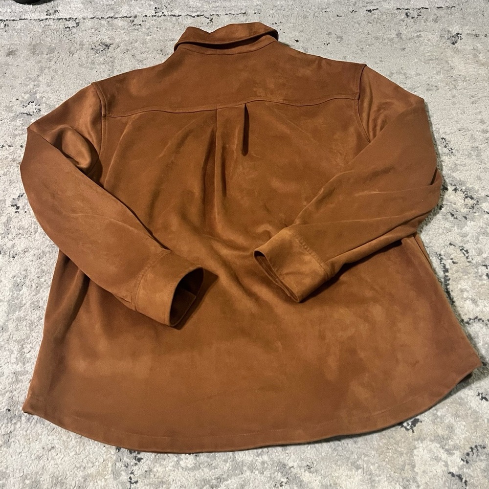 Cleo + Wolf Women's Faux Suede Shacket Western Cowgirl Shirt Jacket Size S Brown - Picture 8 of 8